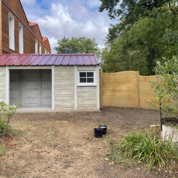Abri de jardin en béton aspect bois 1 pente